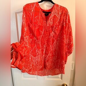 Moschino Bold Orange and White Blouse